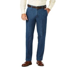 NWT Haggar Work to Weekend Denim Jeans Waist 42W x 30L, Lt Stonewash